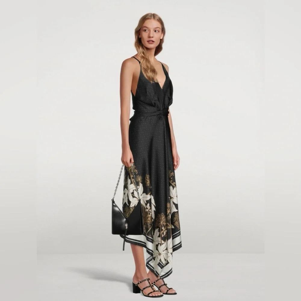 Sabina Musayev Teagan Satin Asymmetrical Handkerchief Dress - Picture 10 of 10